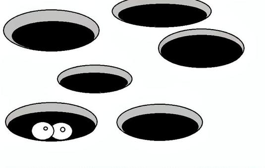 穴 穴,目,円,黒,デジタル画のイラスト素材
