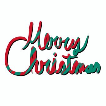 赤と緑の筆記体メリークリスマス文字素材 メリークリスマス,クリスマス,筆記体,カリグラフィー,文字,手書き,赤,緑,2色,12月25日のイラスト素材