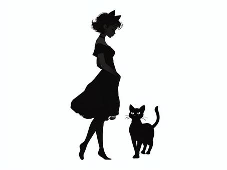 猫娘のシルエット　その2