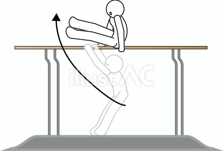 平行棒　けあがり　 平行棒,けあがり,体操のイラスト素材