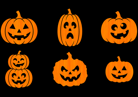 表情豊かなジャックオーランタン ハロウィン,かぼちゃ,カボチャ,南瓜,ジャックオーランタン,パンプキン,秋,10月,おばけ,モンスターのイラスト素材