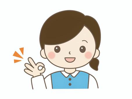 OKサインの女性 オッケー,ok,女性,女の子,了解,正解,合格,いいね,嬉しい,喜ぶのイラスト素材