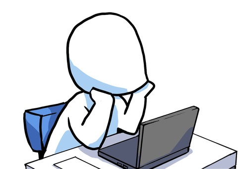 やる気が出ない人 無気力,落ち込む,疲れ,気力不足,気分,疲労,休憩,スランプ,作業中断,シンプルのイラスト素材