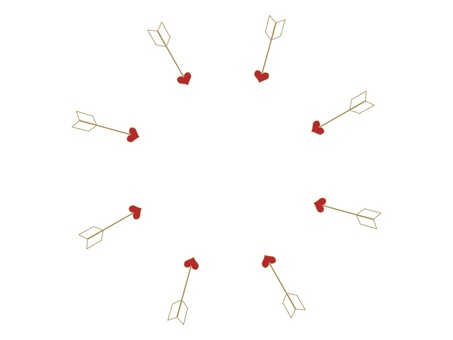 ハートの矢 ハート,矢,フレーム,円,丸,天使,集中,シンプルのイラスト素材