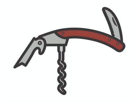 ソムリエナイフ10 ソムリエナイフ,ワインオープナー,栓抜き,ワイン,アイコン,マーク,シンプルのイラスト素材
