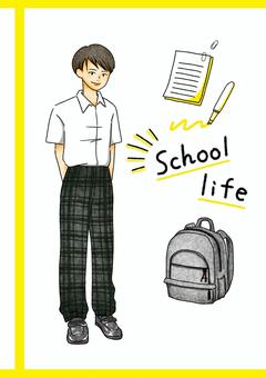 学生男の子イラスト