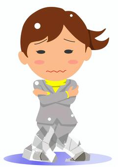 寒そうな女性 冷え,女性,若い,寒さ,極寒のイラスト素材