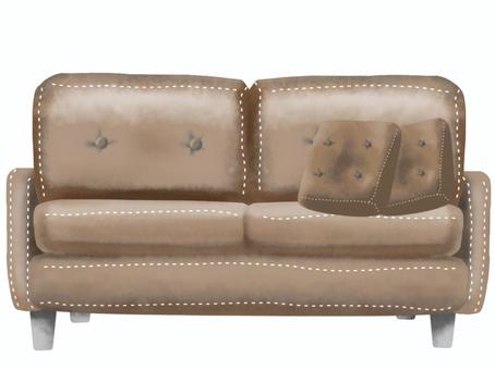 Leather sofa (with cushion) Dark brown, sofá, sofá, interior, JPG and PNG