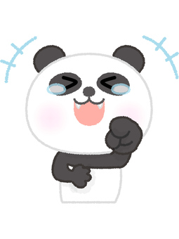 パンダ爆笑 パンダ,爆笑,大笑い,面白い,可笑しい,楽しい,熊,白黒,動物のイラスト素材