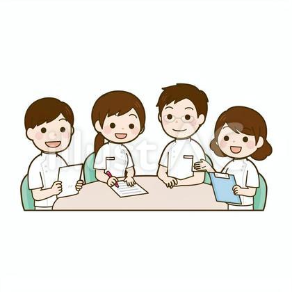 ミーティングをしている白衣の男女
