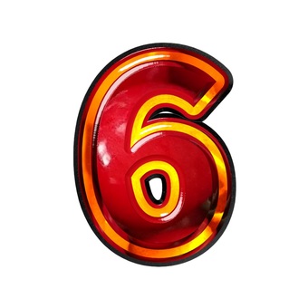 数字6 文字,ギラギラ,赤色,数字,6のイラスト素材