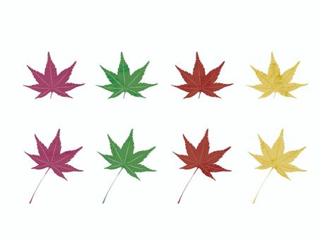 テクスチャ入りの紅葉イラスト テクスチャ入りの紅葉イラスト 紅葉,もみじ,モミジ,秋,葉,紅葉素材,シンプル,カラフル,秋の素材,自然のイラスト素材