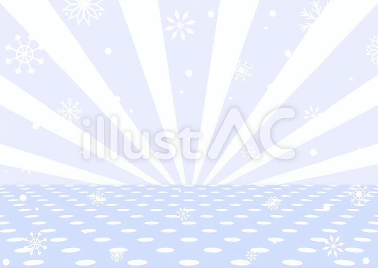 雪の結晶　ドット　集中線背景 冬,雪,スノーのイラスト素材