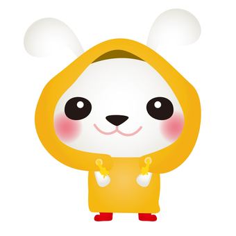 白うさぎレインコート うさぎ,レインコート,かっぱ,雨具,雨,動物,かわいい,キュート,キッズ,アイコンのイラスト素材
