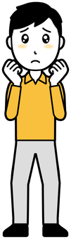 Illustration, pien, un uomo, maniche lunghe, 