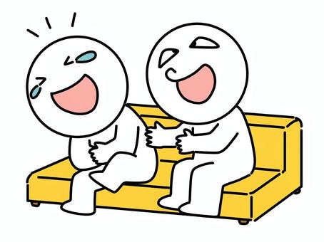 人を笑わせる棒人間 笑わせる,棒人間,笑う,冗談,面白い,ジョーク,楽しい,嬉しい,笑顔,ソファのイラスト素材