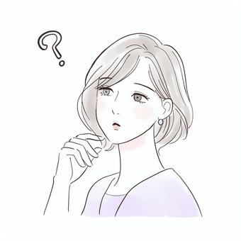 髪を触って疑問を持つ女性 美容,ヘアケア,女性,困る,悩む,髪,髪の毛,ダメージヘア,ケア,毛先のイラスト素材