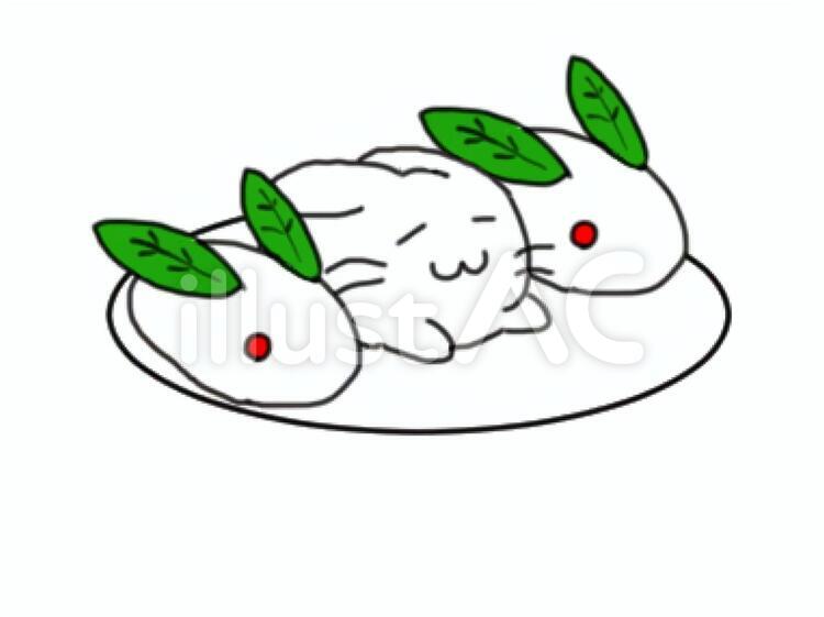 マシュマロみたいなうさぎと雪うさぎ うさぎ,動物,雪うさぎのイラスト素材