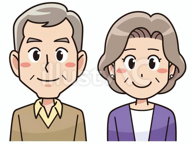 年配の夫婦 人物,男性,女性のイラスト素材