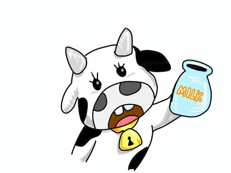 Illustration, a cow, icon, tiny, 