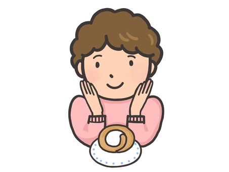 ロールケーキに喜ぶ女の子 ロールケーキに喜ぶ女の子 女性,喜ぶ,嬉しいのイラスト素材