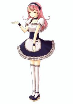 メイドA(悲しい顔) メイドA(悲しい顔) 女性,メイド服,全身のイラスト素材