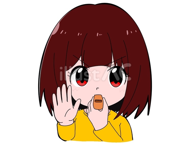 止まれのポーズの女の子 女性,人物,上半身のイラスト素材