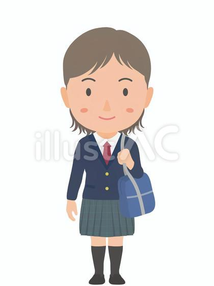 バッグを持つ女子高生
