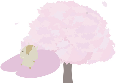 Sakura_horse_white, JPG, PNG and AI Sakura_horse_white, , JPG, PNG and AI