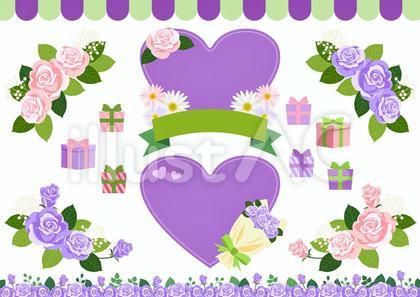 紫色の薔薇がメインの贈答向け素材集