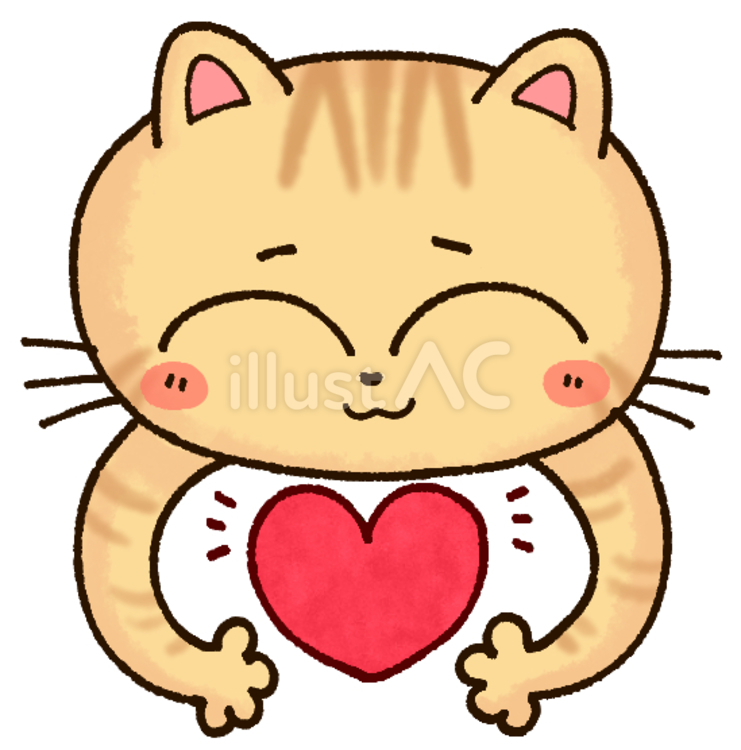 ハートを抱く猫 猫,ペット,小動物のイラスト素材
