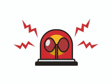 パトランプ　赤色回転灯１　サイレン パトランプ,回転灯,赤色灯,警告灯,ランプ,点滅,回る,光る,警報,サイレンのイラスト素材