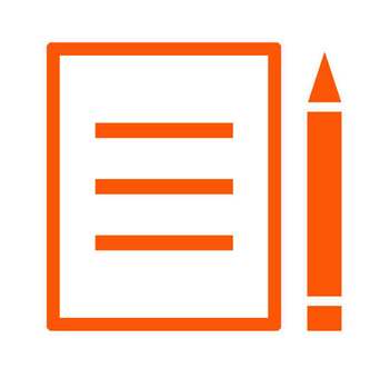 手続き（メモ）アイコン ボールペン,シャーペン,文具,メモ,手続き,紙,書く,道具,持つ,デフォルメのイラスト素材