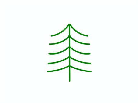 ツリー06 ツリー,木,森,林,自然,シンプル,白背景,素材,手書き,手描きのイラスト素材