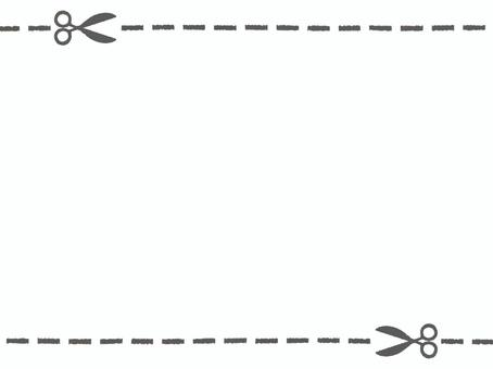 シンプルなハサミと切り取り線フレーム はさみ,キリトリ,切り取り線,可愛い,王道,便利,カット,よくある,きりとり線,鋏のイラスト素材