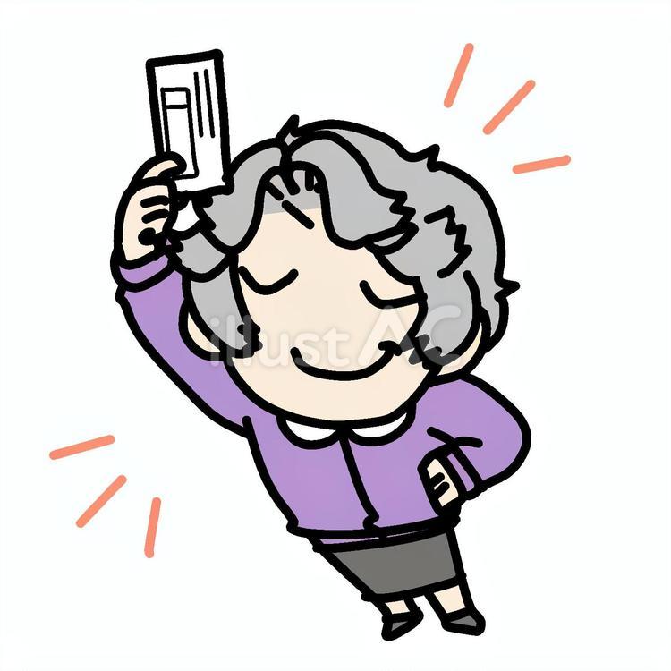 投票用紙とドヤるおばあさん おばあさん,投票用紙,ドヤるのイラスト素材