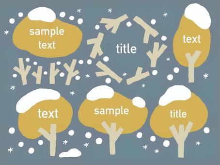 雪が積もった木のイラストフレームセット 雪が積もった木のイラストフレームセット 木,冬,フレーム,枠,囲い,囲い枠,枝,森,北欧,雪のイラスト素材