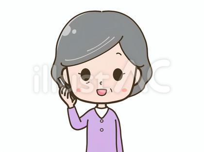 スマホで話すシニア女性