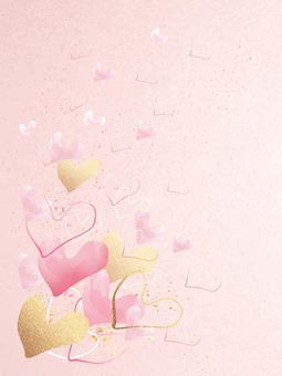 Valentine gold pink heart background Valentine gold pink heart background