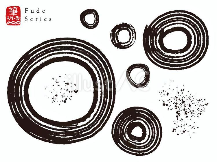 毛筆の波模様セット004（墨色） 毛筆,筆,筆文字のイラスト素材
