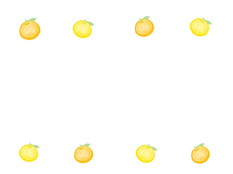柚子のフレーム 柚子,フレーム,冬至,柑橘類,黄色,オレンジ,食べ物,冬,背景,壁紙のイラスト素材