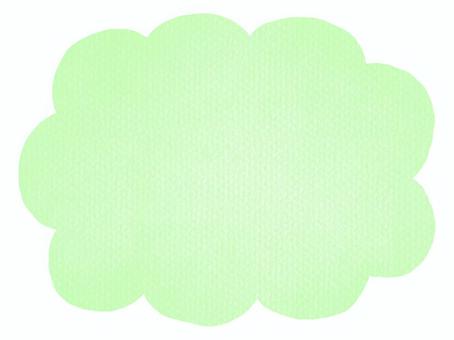 クレヨンタッチの雲フレーム：黄緑 フレーム,黄緑,クレヨン,囲み枠,飾り枠,枠,雲,雲フレーム,見出し,囲みのイラスト素材
