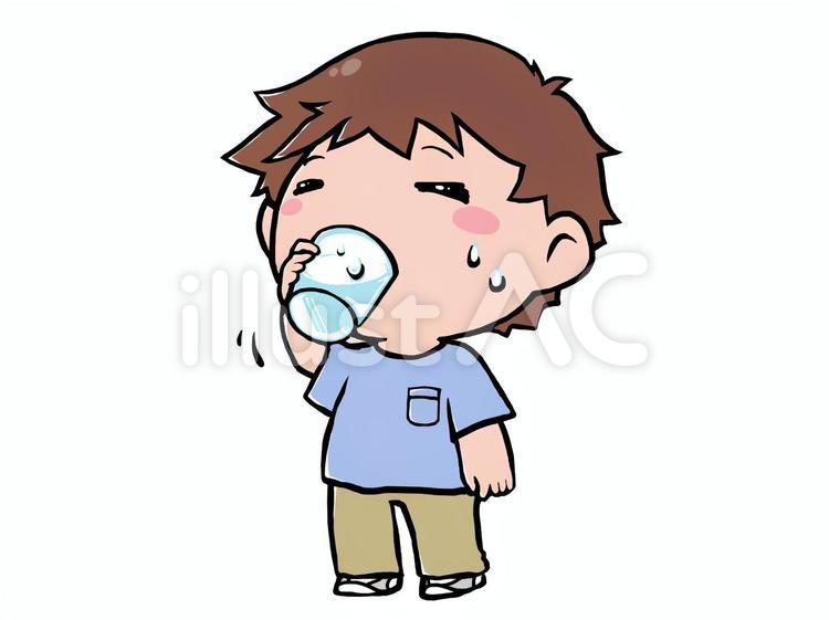 水分補給 人物,男性,男の子のイラスト素材