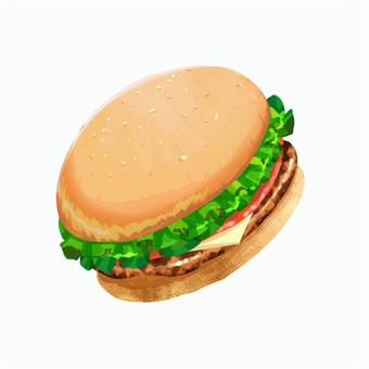 ハンバーガー ハンバーガー,ファストフード,食べ物,パン,バンズ,パティ,惣菜,アイコン,白背景,マークのイラスト素材