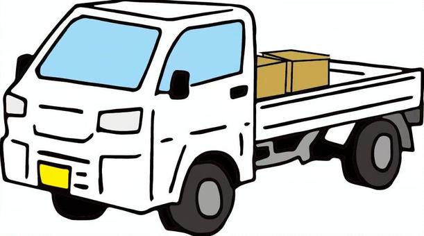 荷物を載せた軽トラック 軽トラック,貨物車,荷物,段ボール,トラック,車,軽自動車,運送,引っ越しのイラスト素材
