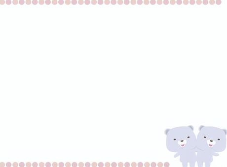Futago_bear_white_frame, JPG, PNG and AI Futago_bear_white_frame, polar bear, a smile, gemini, JPG, PNG and AI