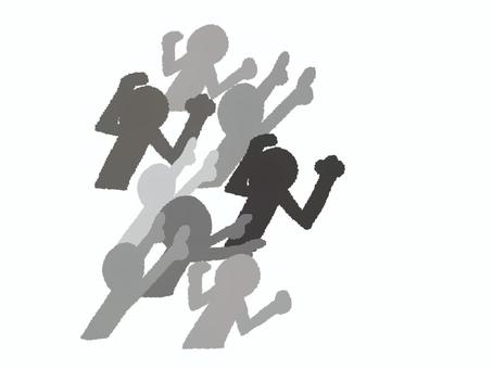 騒ぐシルエット シルエット,騒ぐ,応援,怒る,暴動,イメージ,お知らせ用,宣伝用,pop調,手描きのイラスト素材