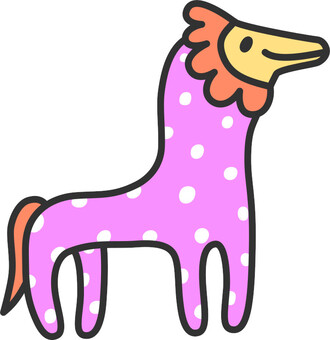 おしゃれなアルパカ アルパカ,おしゃれ,動物,架空,ドット,ピンク,空想,カラフル,モンスター,原宿のイラスト素材