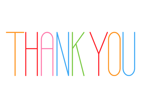 thank you カラフル文字 カラフル,thank,you,サンキュー,thankyou,ありがとう,感謝,英語,英字,文字のイラスト素材