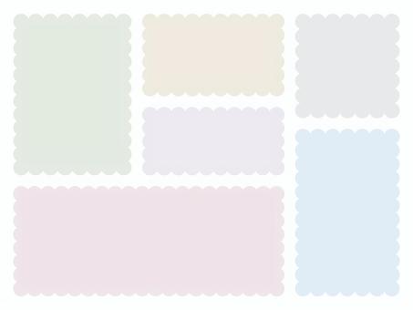 くすみカラーのもくもく四角フレームセット もくもく,四角,くすみ,フレーム,もこもこ,長方形,正方形,ピンク,グレー,緑色のイラスト素材